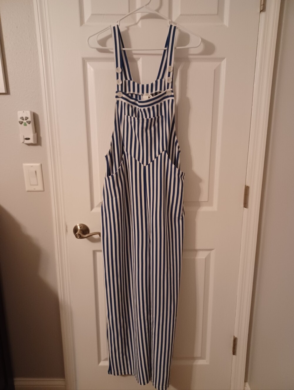 Halara Striped Waffle Overalls With Pockets - Picture 6 of 8